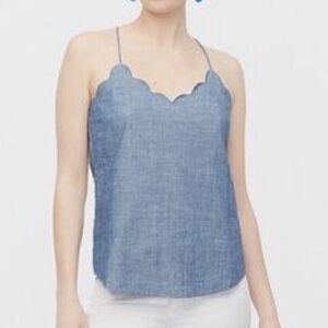 J.Crew Factory Chambray Scallop Cami Top